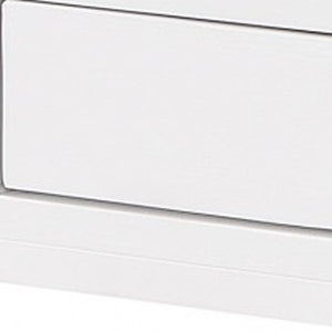 Homeroots 40" White Solid Wood Writing Desk With Two Drawers   389450