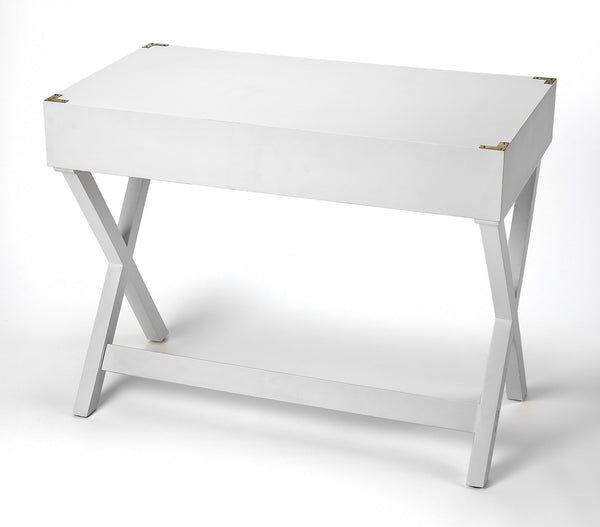 Homeroots 40" White Solid Manufactured Wood Writing Desk With Three Drawers   389453