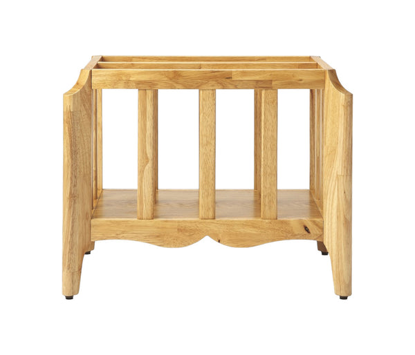 Homeroots 21" Natural Wood Magazine Basket  Solid Wood 389458