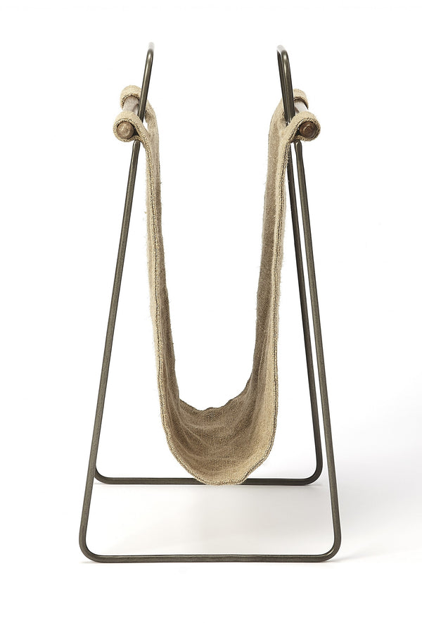 Homeroots Hanging Burlap And Iron Magazine Rack  Iron 389460