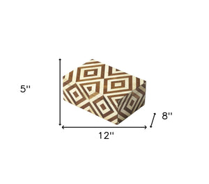 Homeroots Wood And Bone Inlay Storage Box  Solid Wood 389461