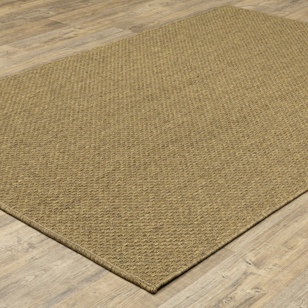 HomeRoots 5' Tan Indoor Outdoor Area Rug - Durable, Low Maintenance, Versatile Design for Every Space & Style 5'3" x 7'6" 389468