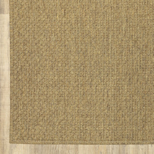 HomeRoots 5' Tan Indoor Outdoor Area Rug - Durable, Low Maintenance, Versatile Design for Every Space & Style 6'7" x 9'6" 389469