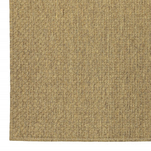 HomeRoots 5' Tan Indoor Outdoor Area Rug - Durable, Low Maintenance, Versatile Design for Every Space & Style 6'7" x 9'6" 389469