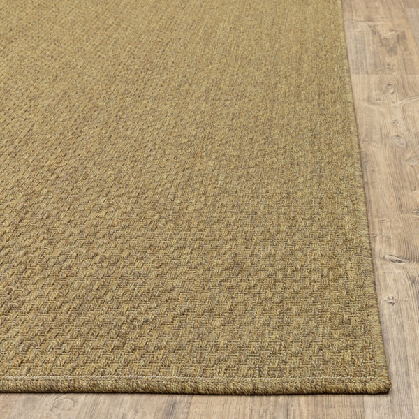 HomeRoots 5' Tan Indoor Outdoor Area Rug - Durable, Low Maintenance, Versatile Design for Every Space & Style 6'7" x 9'6" 389469