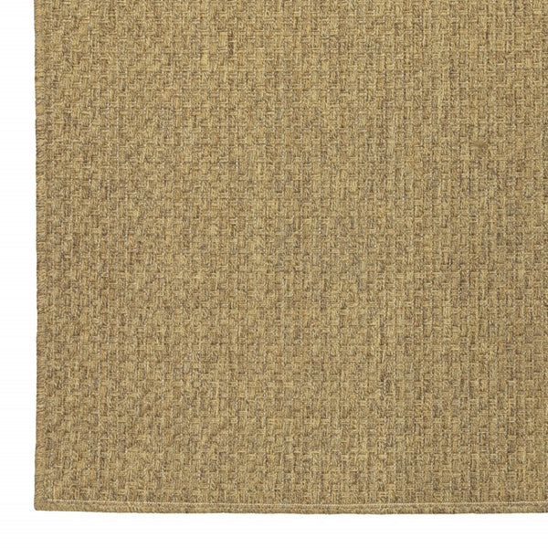 HomeRoots 5' Tan Indoor Outdoor Area Rug - Durable, Low Maintenance, Versatile Design for Every Space & Style 7'10" x 10'10" 389470