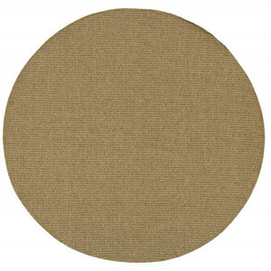 HomeRoots 5' Tan Indoor Outdoor Area Rug - Durable, Low Maintenance, Versatile Design for Every Space & Style 7'10" Round 389471