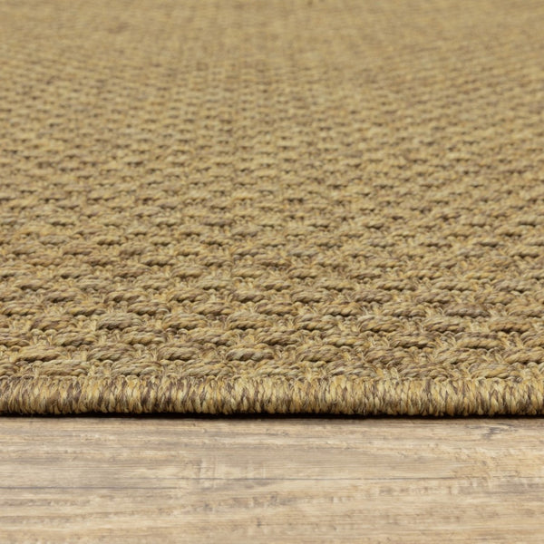 HomeRoots 5' Tan Indoor Outdoor Area Rug - Durable, Low Maintenance, Versatile Design for Every Space & Style 7'10" Round 389471
