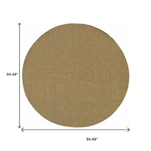HomeRoots 5' Tan Indoor Outdoor Area Rug - Durable, Low Maintenance, Versatile Design for Every Space & Style 7'10" Round 389471