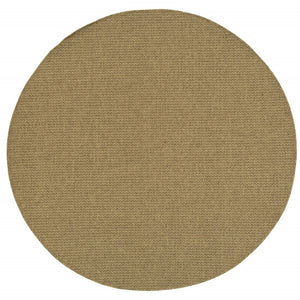 HomeRoots 5' Tan Indoor Outdoor Area Rug - Durable, Low Maintenance, Versatile Design for Every Space & Style 7'10" Round 389471