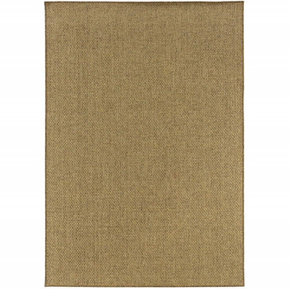 HomeRoots 5' Tan Indoor Outdoor Area Rug - Durable, Low Maintenance, Versatile Design for Every Space & Style 8'6" x 13' 389472