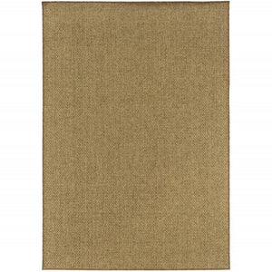 HomeRoots 5' Tan Indoor Outdoor Area Rug - Durable, Low Maintenance, Versatile Design for Every Space & Style 8'6" x 13' 389472