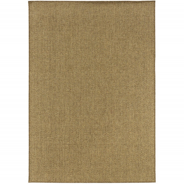 HomeRoots 5' Tan Indoor Outdoor Area Rug - Durable, Low Maintenance, Versatile Design for Every Space & Style 8'6" x 13' 389472