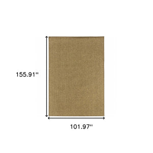 HomeRoots 5' Tan Indoor Outdoor Area Rug - Durable, Low Maintenance, Versatile Design for Every Space & Style 8'6" x 13' 389472