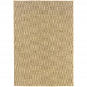 HomeRoots 5' Beige Indoor Outdoor Area Rug - Durable, Easy-Care, Chic Design for Stylish Spaces and Patios 5'3" x 7'6" 389476