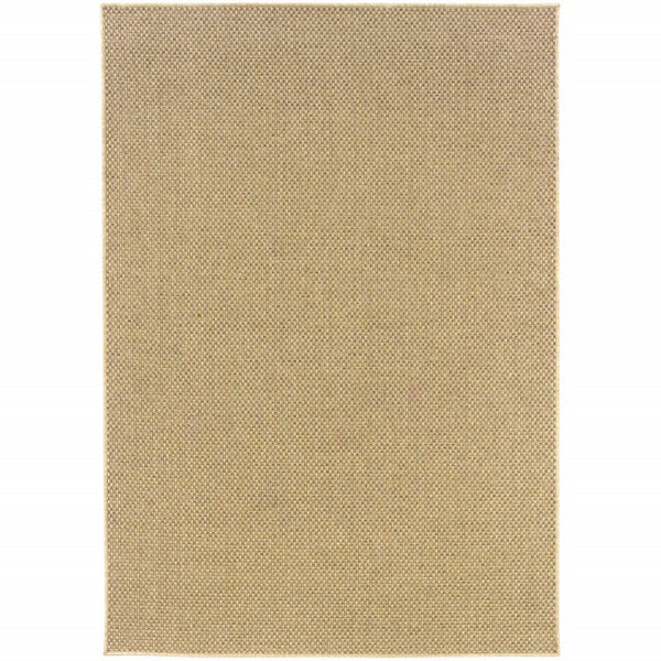 HomeRoots 5' Beige Indoor Outdoor Area Rug - Durable, Easy-Care, Chic Design for Stylish Spaces and Patios 5'3" x 7'6" 389476