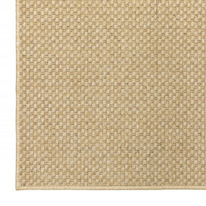 HomeRoots 5' Beige Indoor Outdoor Area Rug - Durable, Easy-Care, Chic Design for Stylish Spaces and Patios 5'3" x 7'6" 389476