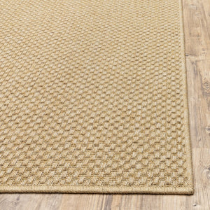 HomeRoots 5' Beige Indoor Outdoor Area Rug - Durable, Easy-Care, Chic Design for Stylish Spaces and Patios 5'3" x 7'6" 389476