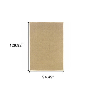 HomeRoots 5' Beige Indoor Outdoor Area Rug - Durable, Easy-Care, Chic Design for Stylish Spaces and Patios 7'10" x 10'10" 389478