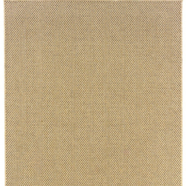 HomeRoots 5' Beige Indoor Outdoor Area Rug - Durable, Easy-Care, Chic Design for Stylish Spaces and Patios 7'10" x 10'10" 389478