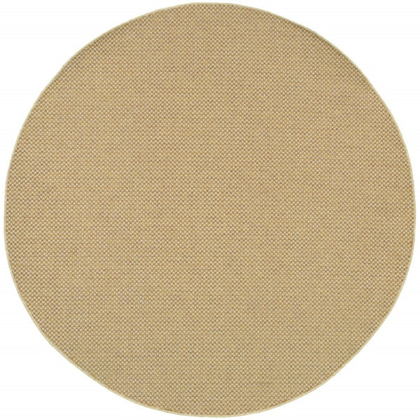 HomeRoots 5' Beige Indoor Outdoor Area Rug - Durable, Easy-Care, Chic Design for Stylish Spaces and Patios 7'10" Round 389479