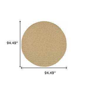 HomeRoots 5' Beige Indoor Outdoor Area Rug - Durable, Easy-Care, Chic Design for Stylish Spaces and Patios 7'10" Round 389479