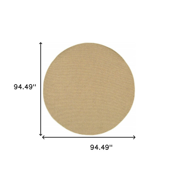 HomeRoots 5' Beige Indoor Outdoor Area Rug - Durable, Easy-Care, Chic Design for Stylish Spaces and Patios 7'10" Round 389479