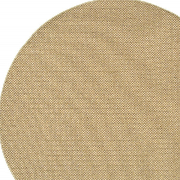 HomeRoots 5' Beige Indoor Outdoor Area Rug - Durable, Easy-Care, Chic Design for Stylish Spaces and Patios 7'10" Round 389479