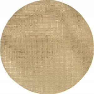 HomeRoots 5' Beige Indoor Outdoor Area Rug - Durable, Easy-Care, Chic Design for Stylish Spaces and Patios 7'10" Round 389479