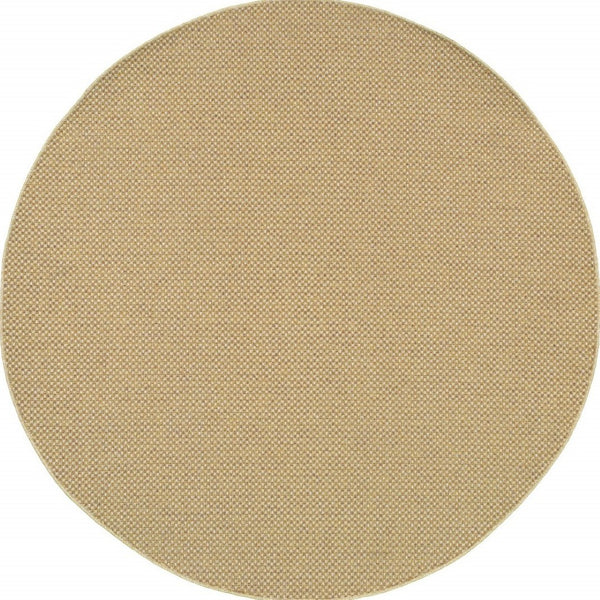 HomeRoots 5' Beige Indoor Outdoor Area Rug - Durable, Easy-Care, Chic Design for Stylish Spaces and Patios 7'10" Round 389479