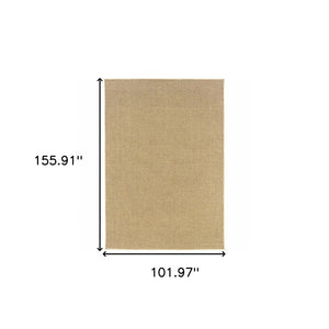 HomeRoots 5' Beige Indoor Outdoor Area Rug - Durable, Easy-Care, Chic Design for Stylish Spaces and Patios 8'6" x 13' 389480