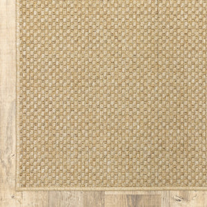HomeRoots 5' Beige Indoor Outdoor Area Rug - Durable, Easy-Care, Chic Design for Stylish Spaces and Patios 8'6" x 13' 389480