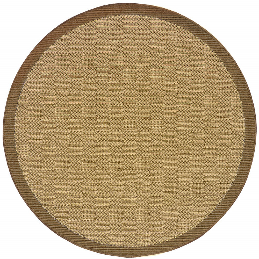 Homeroots 8' X 8' Beige Indoor Outdoor Area Rug Beige,Brown Polypropylene 389487