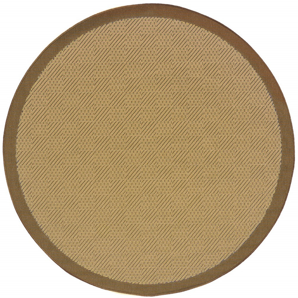 Homeroots 8' X 8' Beige Indoor Outdoor Area Rug Beige,Brown Polypropylene 389487