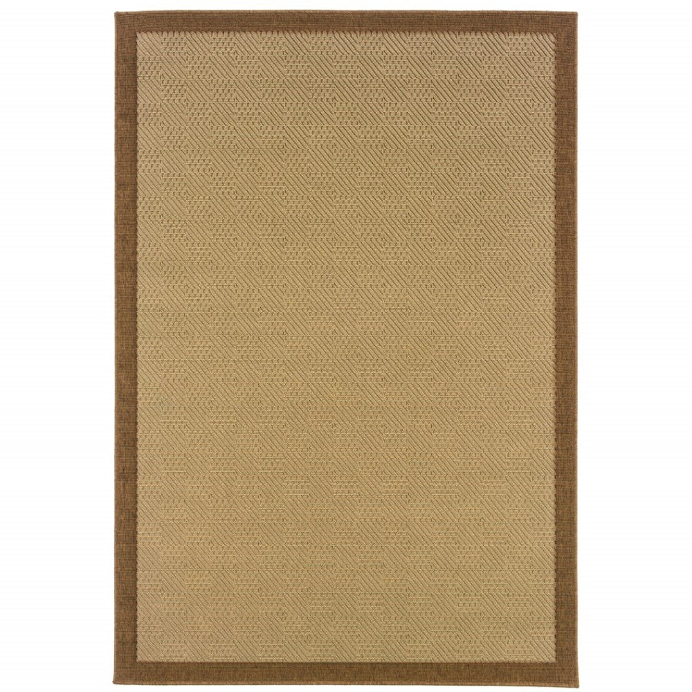HomeRoots 8' Versatile Indoor Outdoor Area Rug - Durable, Low-Maintenance, Timeless Beige for Every Space Beige/ Brown 8'6" x 13' 389488