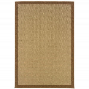 HomeRoots 8' Versatile Indoor Outdoor Area Rug - Durable, Low-Maintenance, Timeless Beige for Every Space Beige/ Brown 8'6" x 13' 389488