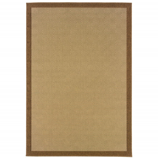 HomeRoots 8' Versatile Indoor Outdoor Area Rug - Durable, Low-Maintenance, Timeless Beige for Every Space Beige/ Brown 8'6" x 13' 389488