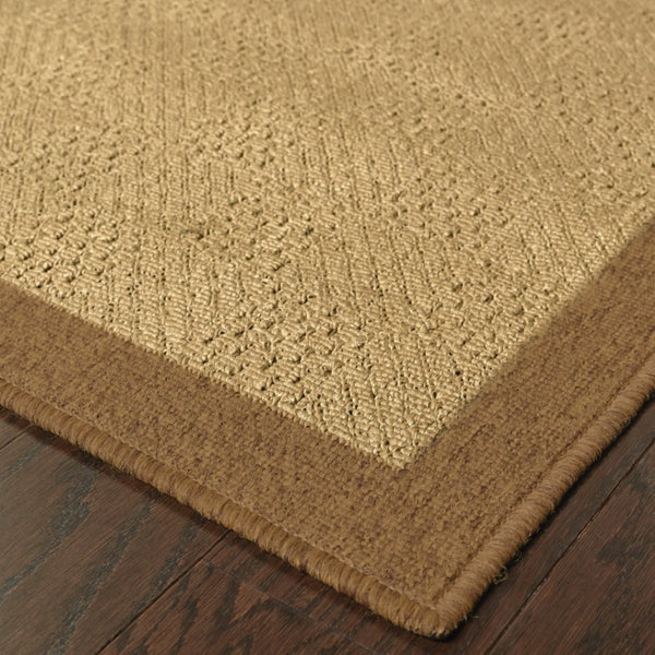 HomeRoots 8' Versatile Indoor Outdoor Area Rug - Durable, Low-Maintenance, Timeless Beige for Every Space Beige/ Brown 8'6" x 13' 389488
