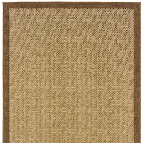 HomeRoots 8' Versatile Indoor Outdoor Area Rug - Durable, Low-Maintenance, Timeless Beige for Every Space Beige/ Brown 8'6" x 13' 389488