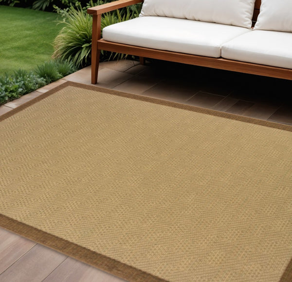 HomeRoots 8' Versatile Indoor Outdoor Area Rug - Durable, Low-Maintenance, Timeless Beige for Every Space Beige/ Brown 8'6" x 13' 389488