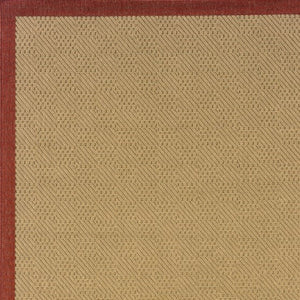 Homeroots 5' X 8' Beige Indoor Outdoor Area Rug Beige,Red Polypropylene 389492