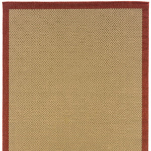 Homeroots 7' X 10' Beige Indoor Outdoor Area Rug Beige,Red Polypropylene 389494