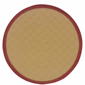 Homeroots 8' X 8' Beige Indoor Outdoor Area Rug Beige,Red Polypropylene 389495