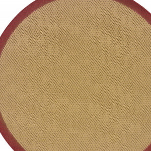 Homeroots 8' X 8' Beige Indoor Outdoor Area Rug Beige,Red Polypropylene 389495