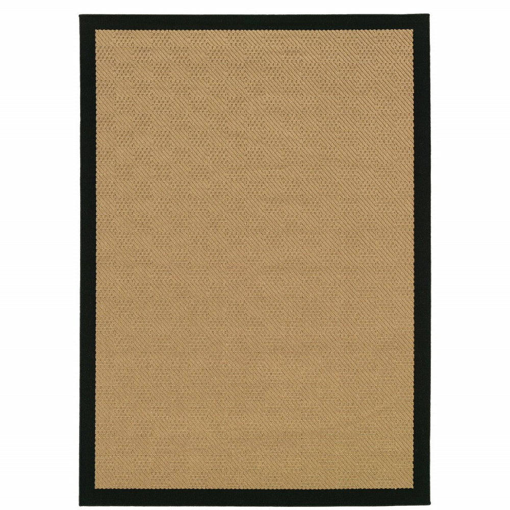 Homeroots 5' X 8' Beige And Black Indoor Outdoor Area Rug Beige,Black Polypropylene 389500