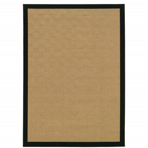 Homeroots 5' X 8' Beige And Black Indoor Outdoor Area Rug Beige,Black Polypropylene 389500