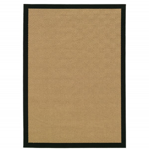 Homeroots 5' X 8' Beige And Black Indoor Outdoor Area Rug Beige,Black Polypropylene 389500