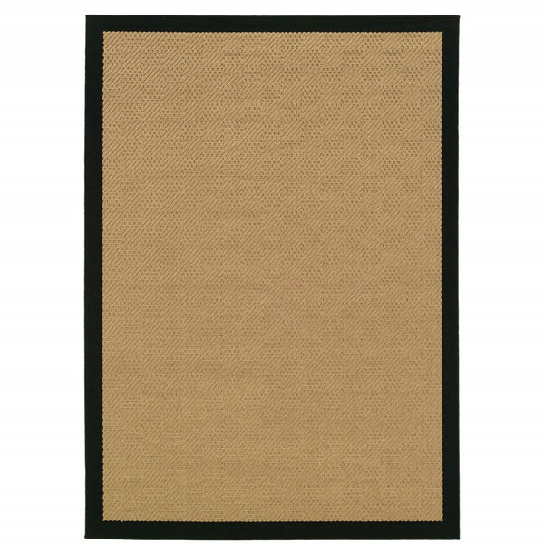 Homeroots 5' X 8' Beige And Black Indoor Outdoor Area Rug Beige,Black Polypropylene 389500