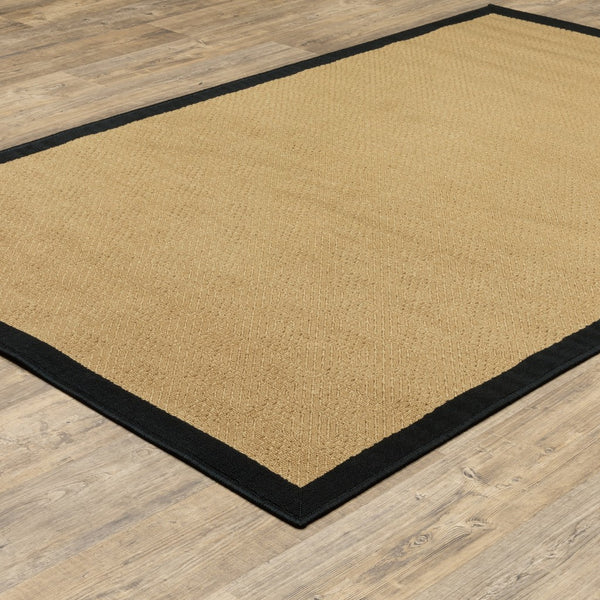 Homeroots 5' X 8' Beige And Black Indoor Outdoor Area Rug Beige,Black Polypropylene 389500