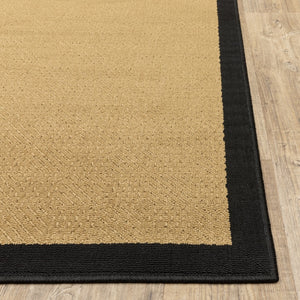 Homeroots 5' X 8' Beige And Black Indoor Outdoor Area Rug Beige,Black Polypropylene 389500